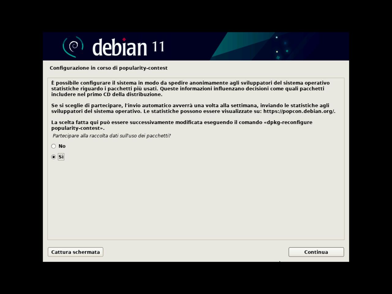 Il mio primo laptop Linux - Selezionare il software da installare durante l'installazione di Debian